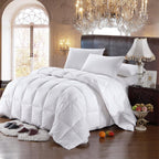 Royal Hotel All Season Striped White Goose Down Comforter Oversize Medium Warmth - Size