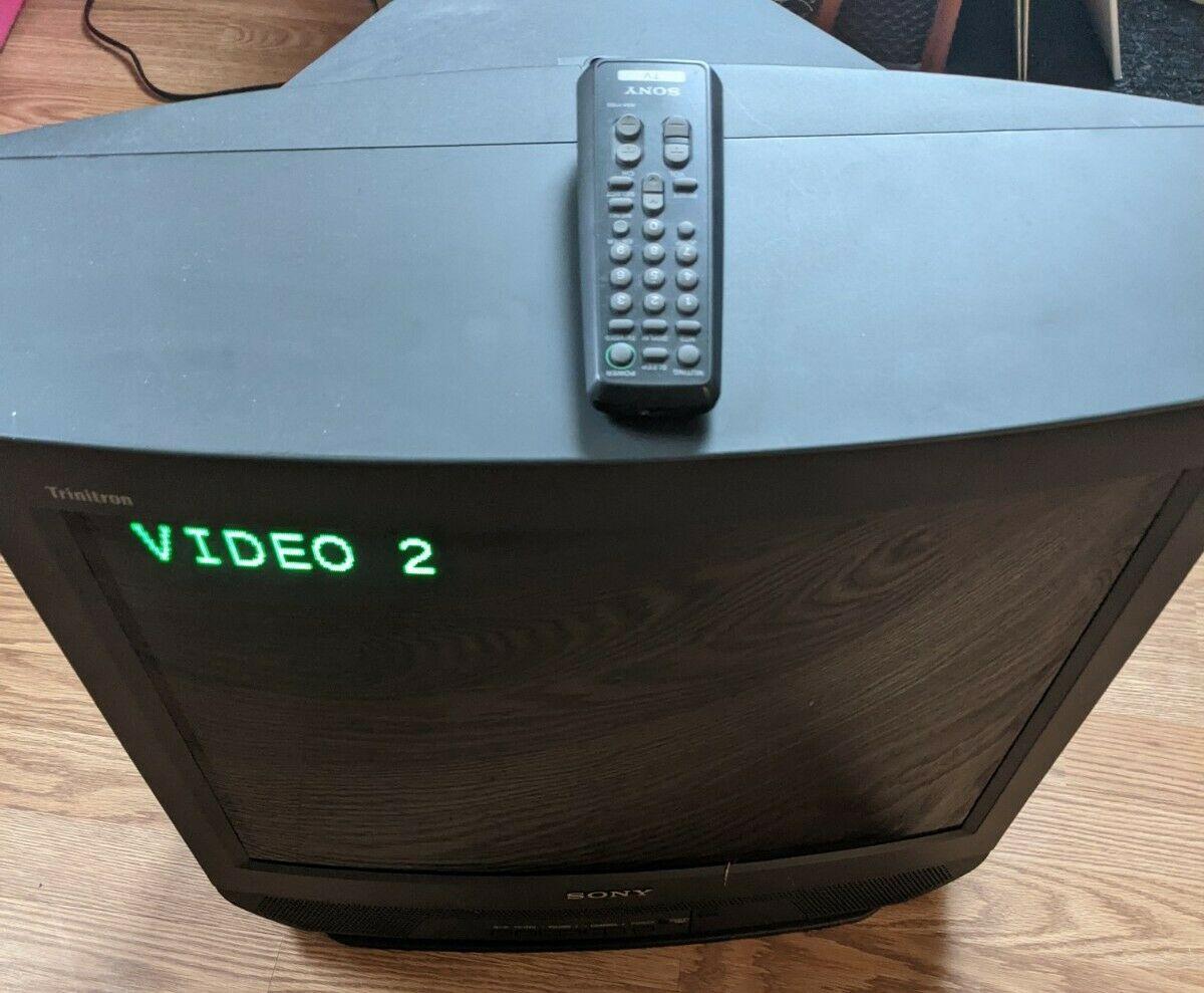 sony trinitron kv-20s40 20" crt tv retro gaming  w/oem remote tested - beautiful