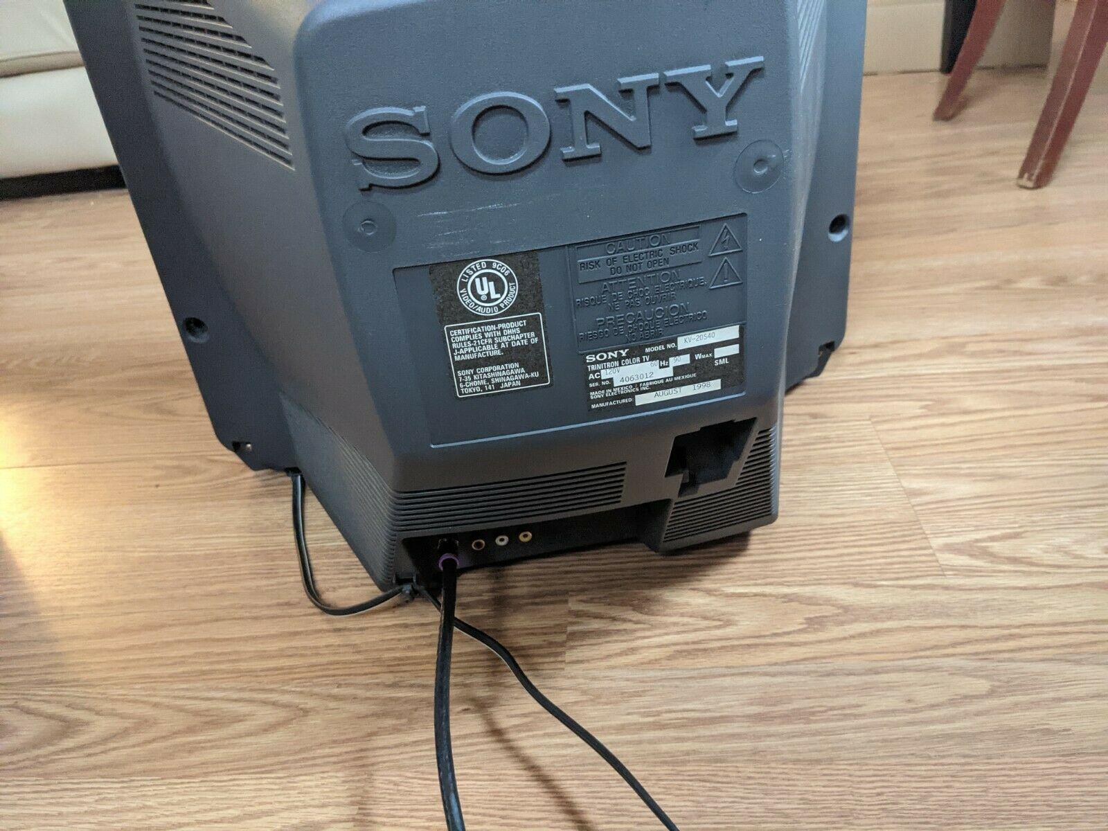 sony trinitron kv-20s40 20" crt tv retro gaming  w/oem remote tested - beautiful