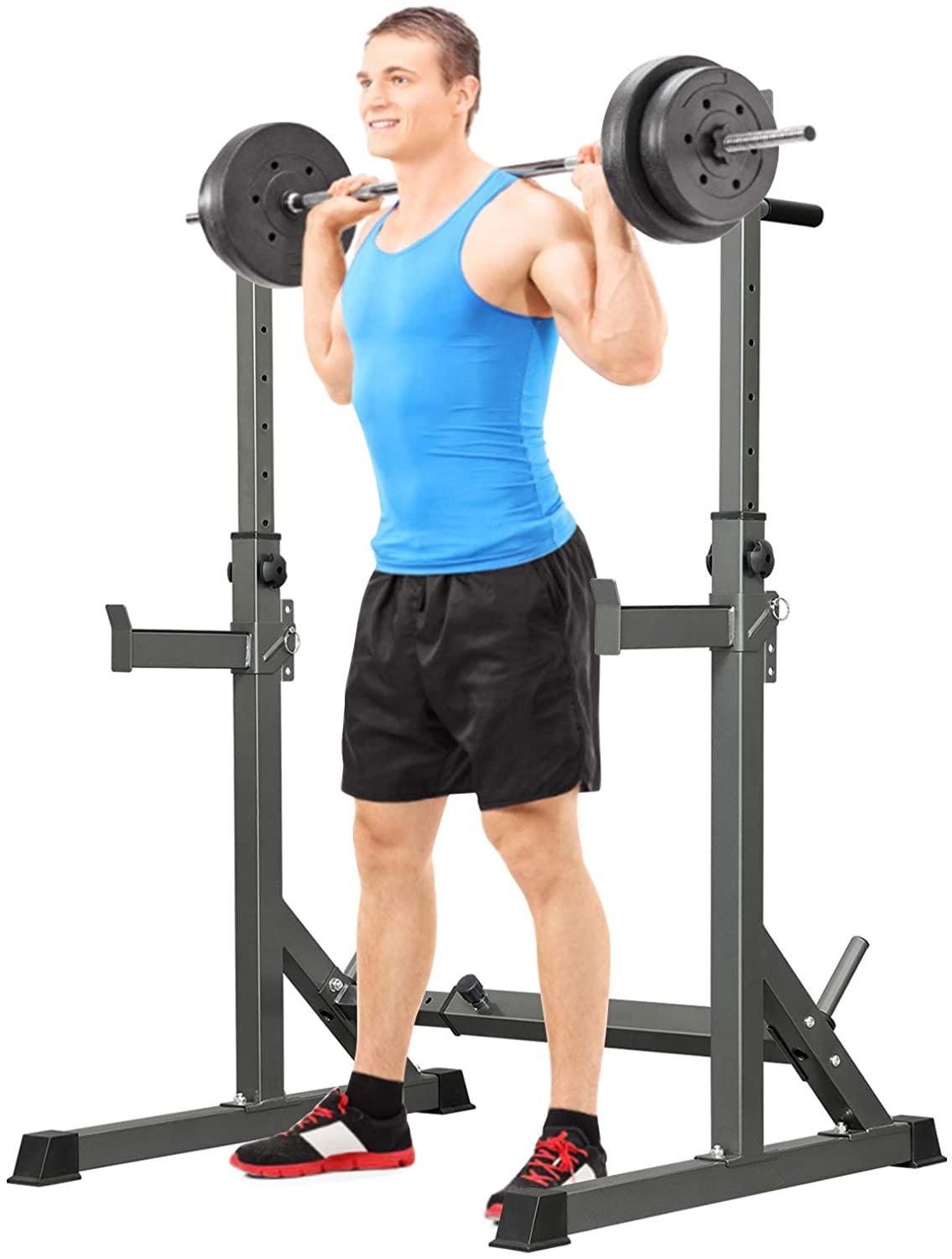 Adjustable Squat Rack Multi-Function Barbell Rack Dip Stand Barbell Stand Weight Lifting Rack Home Gym Fitness Weight Lifting Bench Press Dipping Station