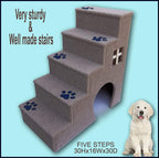 Navarce Dog Steps. Doggy Stairs.Pet Furniture, Dogs Furniture. 30 inches Tall Wooden Dog Steps, pet Stairs
