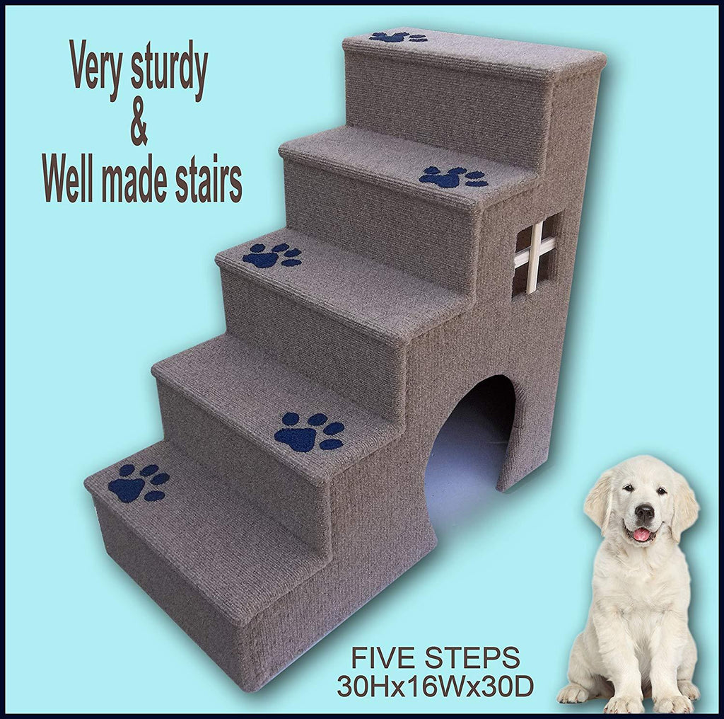 Navarce Dog Steps. Doggy Stairs.Pet Furniture, Dogs Furniture. 30 inches Tall Wooden Dog Steps, pet Stairs