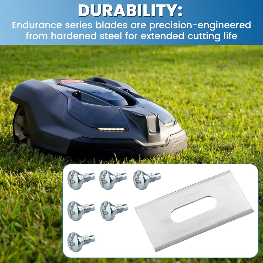 6pcs 595084411 for  Automower Blade Replacement, for  Endurance Automower Blades Compatible with  All Models Robotic Lawn Mowers | Carbon Steel | Silver