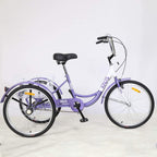 KNUS Adult Tricycle Trikes,Single Speed 3 Wheel Bikes,24/26 Inch Cruiser Bicycle with LarShopping Basket for Seniors,Women and Men