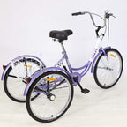 KNUS Adult Tricycle Trikes,Single Speed 3 Wheel Bikes,24/26 Inch Cruiser Bicycle with LarShopping Basket for Seniors,Women and Men