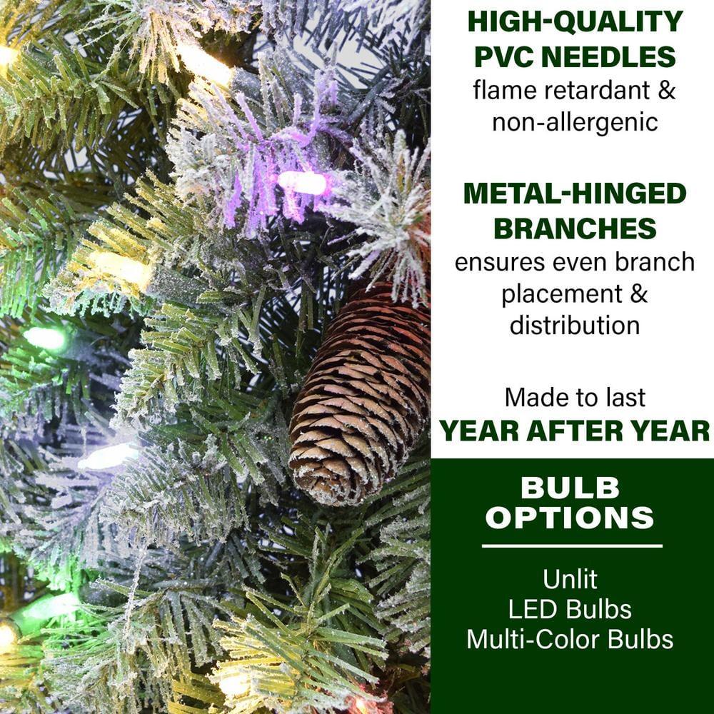 48 in. Pre-Lit LED Artificial Christmas Wreath with Pinecones