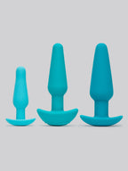 b-Vibe Rechargeable Anal Training and Education Butt Plug Set (5 Piece), Blue