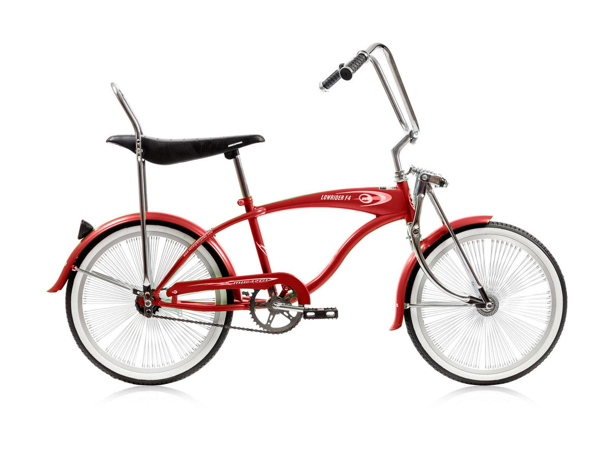 Micargi LOWRIDER F4 20" Lowrider Hi-Ten Steel Coaster Brake Single Speed One Piece Crank Alloy Rims 140H Color: Red