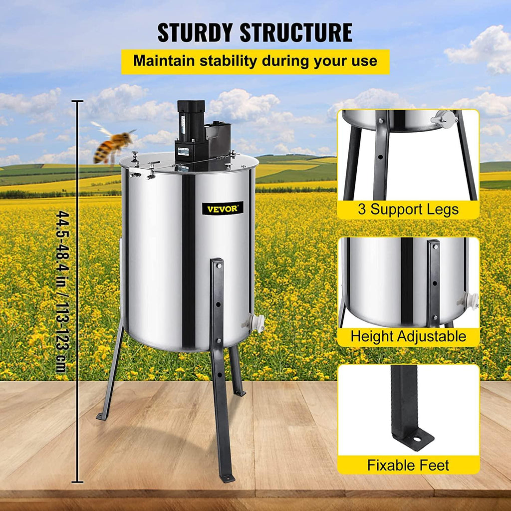 bestequip electric honey extractor separator 4 frame bee extractor stainless steel honeycomb spinner crank. beekeeping extraction apiary centrifuge equipment