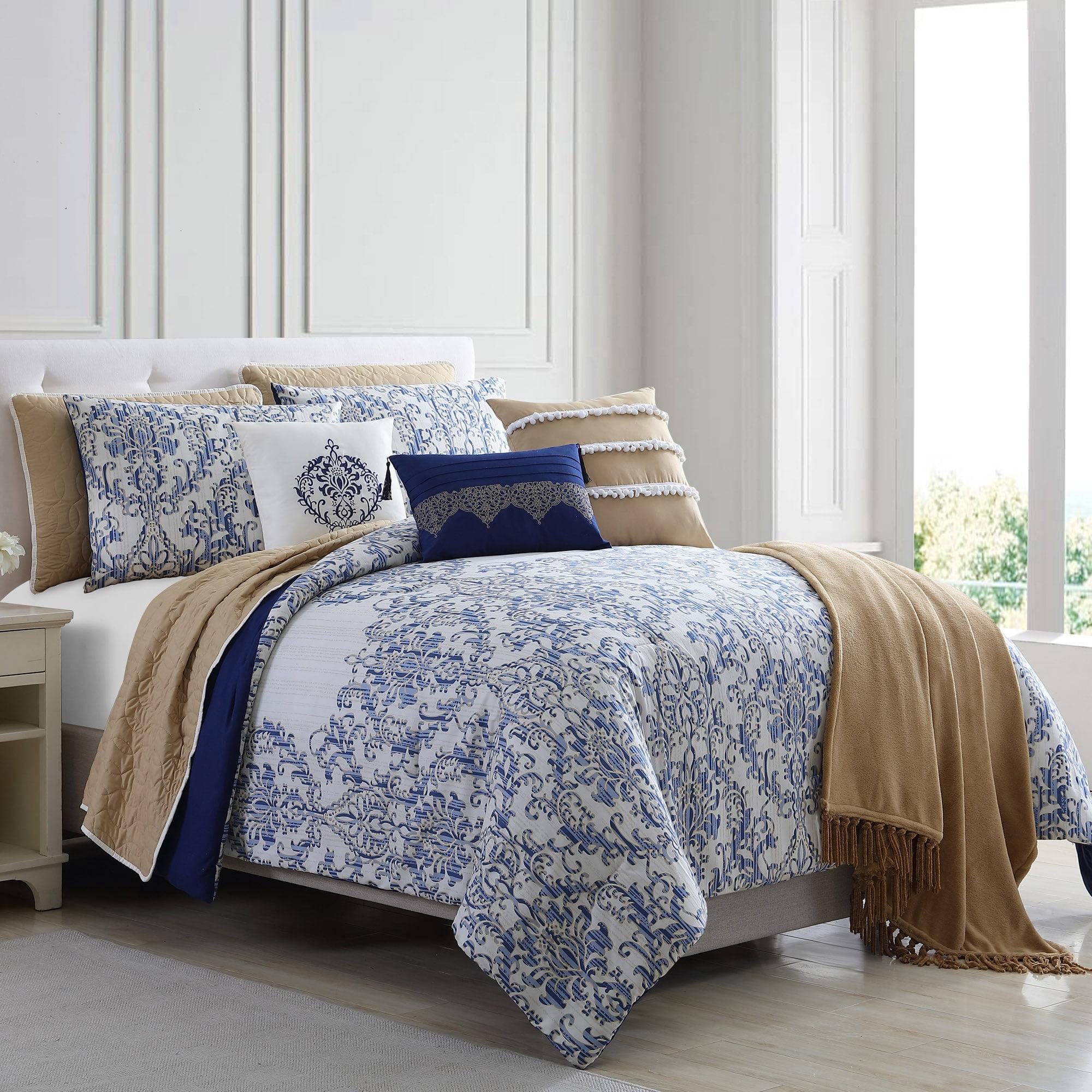 Andria 10 Piece Size Reversible Comforter and Coverlet Set The Urban, Multicolor