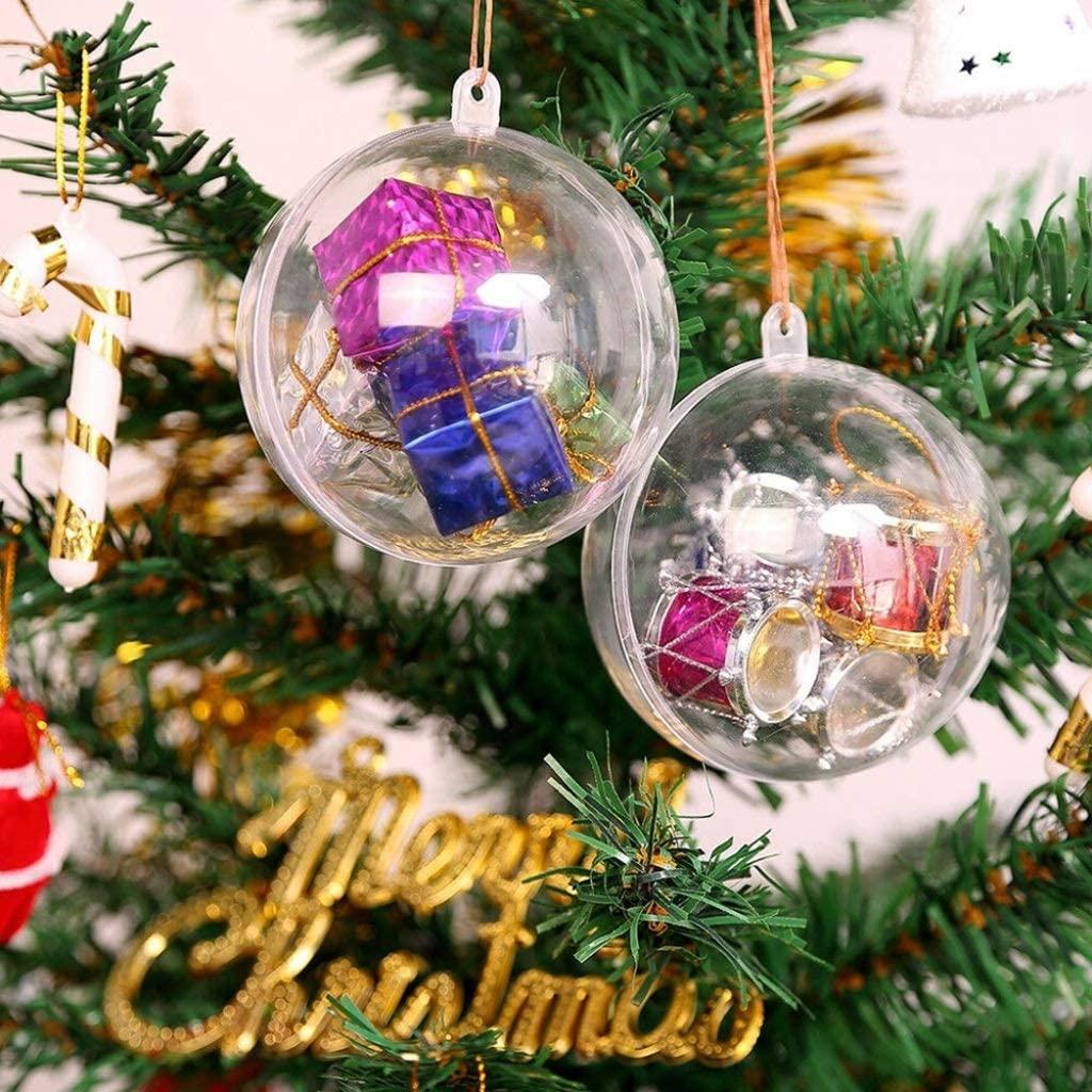 LINFEIKLJ 2020 Christmas Hanging Ball Giant Shatterproof Clear Plastic Christmas Ball Ornaments Fillable Christmas Decorations Tree Balls Party Decoration (Size : 40cm)