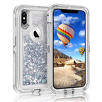 Phone Case - 3 Layers Shockproof Glitter Sparkling Dynamic Sands Full Protection Case For iPhone XR XS(Max) X 8 7 6S 6/Plus