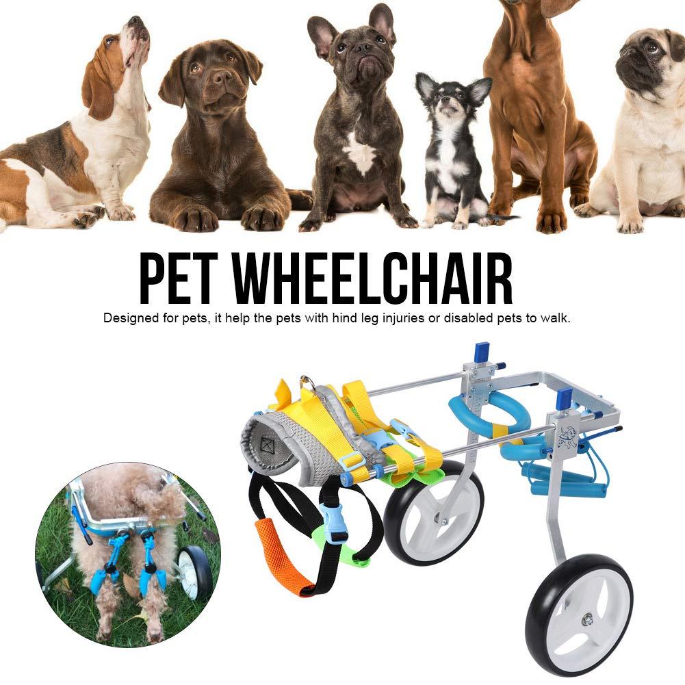 Zouminy Pet Wheelchair, 2 Wheel Pet Wheelchair Disabled Dog Assisted Walk Car Hind Leg Rehabilitation Auxiliary Car for Dogs Cats