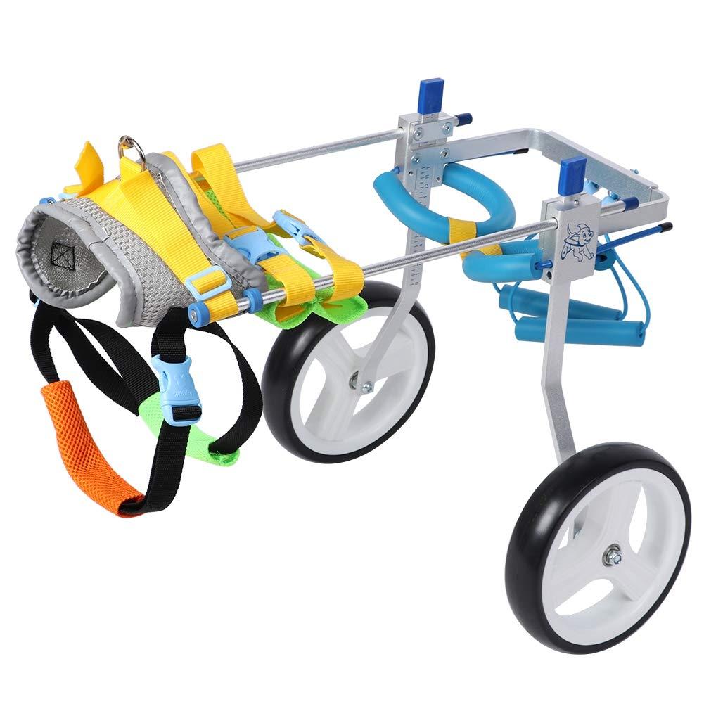 Zouminy Pet Wheelchair, 2 Wheel Pet Wheelchair Disabled Dog Assisted Walk Car Hind Leg Rehabilitation Auxiliary Car for Dogs Cats