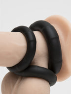 Lovehoney Ultra Thick Silicone Cock Ring Set (3 Count), Black
