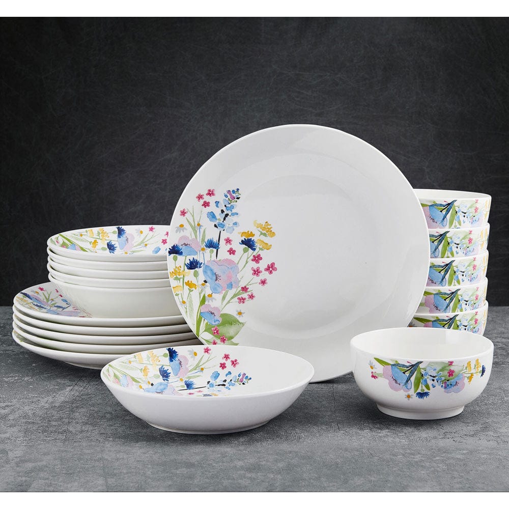 Flower Meadow 18 Piece Dinnerware Set, Service for 6