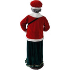 58 in. Christmas African American Dancing Mrs. Claus with Faux Fur Hand Muff