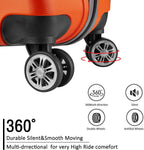 3 Piece Luggage Set Hardside Suitcase with Spinner Wheels TSA Lock Carry on 20inch Women (orange)