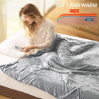 Heated Blanket Electric Blanket Twin-Fast Heating Blanket with 4 Heating Levels &amp; 1-12 Hours Auto-Off Time Setting, ETL Certified, Machine Washable, Flannel to Sherpa Reversible(62" x 84" Grey)