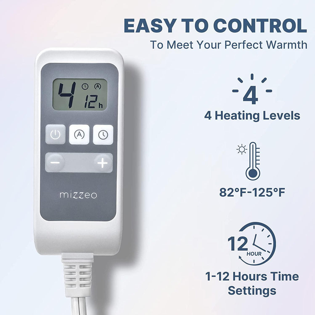 Heated Blanket Electric Blanket Twin-Fast Heating Blanket with 4 Heating Levels &amp; 1-12 Hours Auto-Off Time Setting, ETL Certified, Machine Washable, Flannel to Sherpa Reversible(62" x 84" Grey)