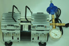 controlled twin piston oil-less vacuum pump 5.5cfm 3/4hp regulator/gauge hardware kit pressure control oil-free clean no oil mist