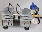 controlled twin piston oil-less vacuum pump 5.5cfm 3/4hp regulator/gauge hardware kit pressure control oil-free clean no oil mist