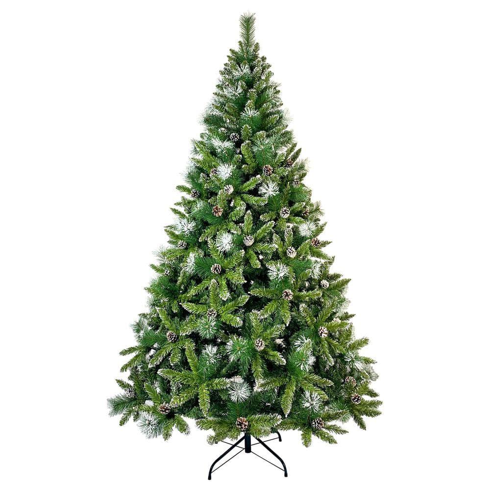 Tasha 7.4 ft. PVC Christmas Tree, Decorated with 65 Pine Cones and Realistic Thicken Tips Over 1300