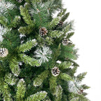 Tasha 7.4 ft. PVC Christmas Tree, Decorated with 65 Pine Cones and Realistic Thicken Tips Over 1300