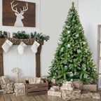Tasha 7.4 ft. PVC Christmas Tree, Decorated with 65 Pine Cones and Realistic Thicken Tips Over 1300