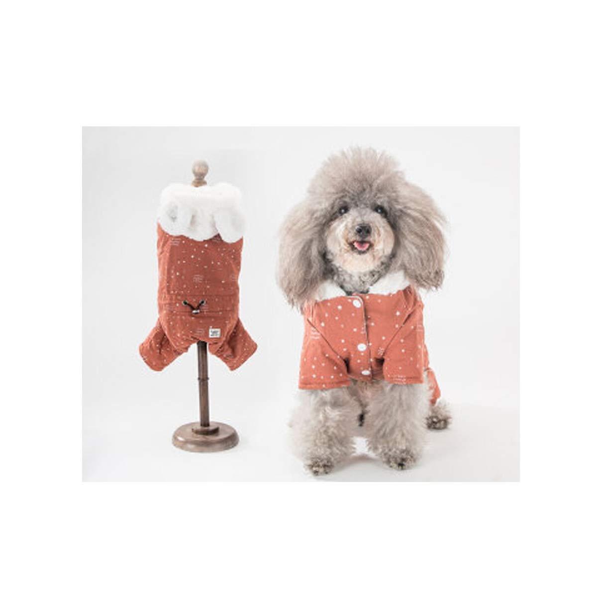 Walled Autumn and Winter Clothing Rabbit Velvet Cartoon Dog Clothes Small Dog Pomeranian Teddy Bear Thick Warm Hooded Cotton Coat Very Beautiful Clothes.