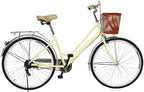 Single Speed Beach Cruiser Bikes for Women - 26 inch Comfortable Womens Bike with Baskets - Classic Retro Complete Cruiser Bike Womens Beach Cruiser Bike for Leisure Picnics &amp; Shopping