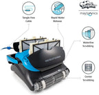 dolphin nautilus cc supreme wifi operated robotic pool [vacuum] cleaner - ideal for in ground swimming pools up to 50 feet - easy to clean top load filter cartridges