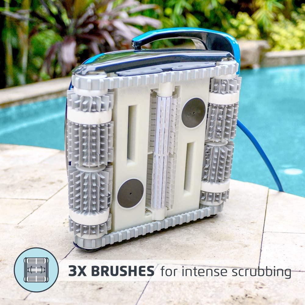 dolphin nautilus cc supreme wifi operated robotic pool [vacuum] cleaner - ideal for in ground swimming pools up to 50 feet - easy to clean top load filter cartridges