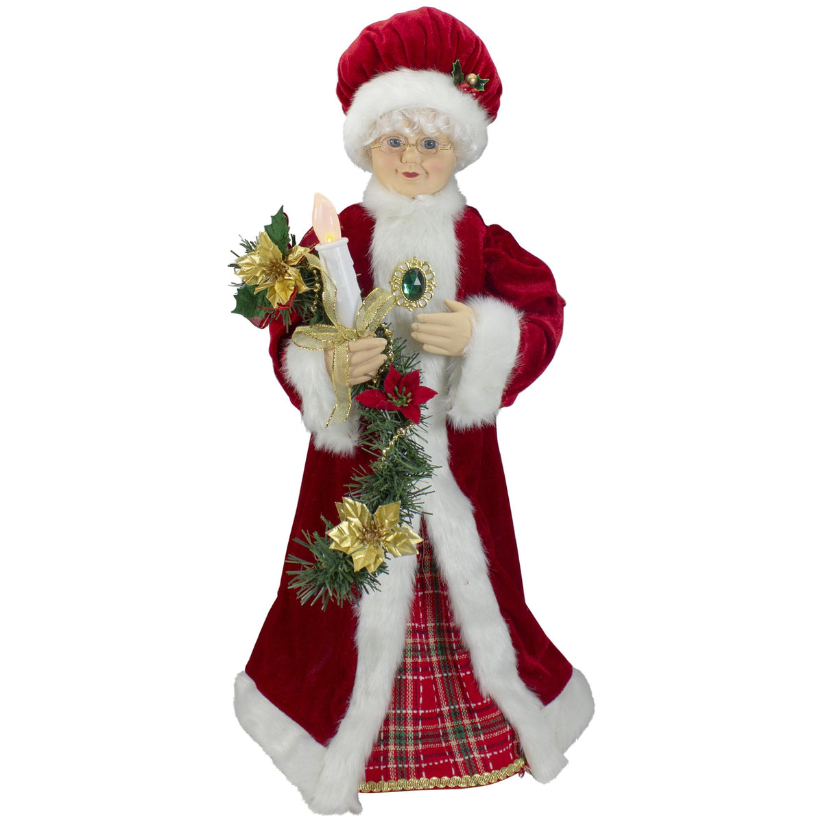 Northlight 24 in Mrs. Claus with Lighted Musical Christmas Plastic/Fabric Decorative Figurine