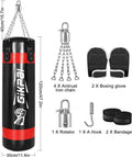 Punching Bag Professional Adult &amp; Entry Level Sandbag Set, Upgrade 2021, 45lb Boxing Suspension Heavy Bag(Black with Red)