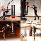 Punching Bag Professional Adult &amp; Entry Level Sandbag Set, Upgrade 2021, 45lb Boxing Suspension Heavy Bag(Black with Red)