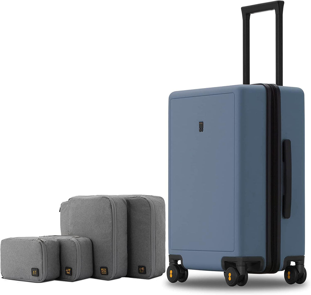 Elegance Carry On Suitcase, 20” Hardside Luggage with TSA Lock, Spinner Wheels - Blue Grey