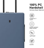 Elegance Carry On Suitcase, 20” Hardside Luggage with TSA Lock, Spinner Wheels - Blue Grey