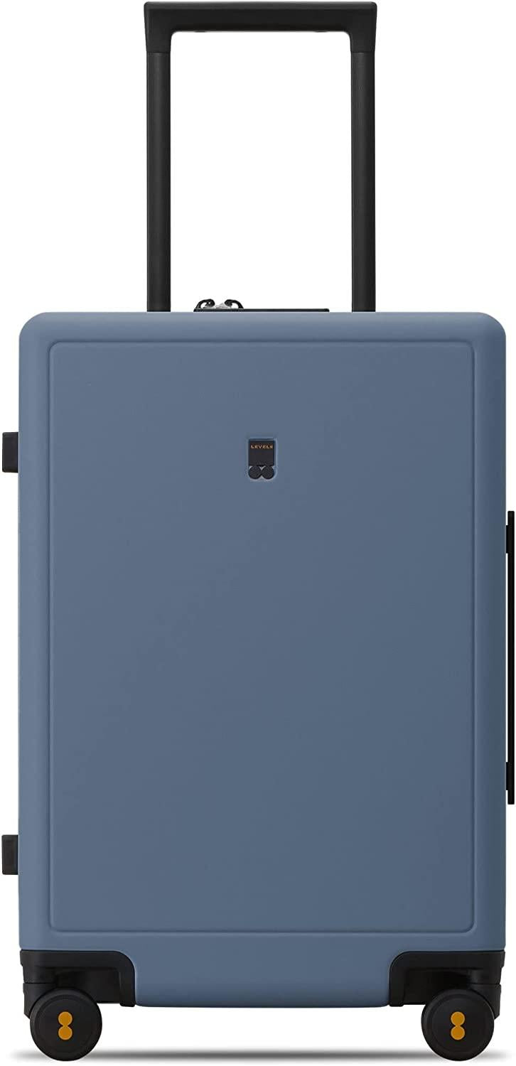 Elegance Carry On Suitcase, 20” Hardside Luggage with TSA Lock, Spinner Wheels - Blue Grey
