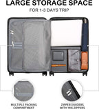 Elegance Carry On Suitcase, 20” Hardside Luggage with TSA Lock, Spinner Wheels - Blue Grey