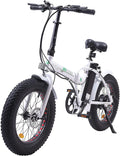 Electric Fat Tire Bicycle 20" X 4” Folding Bike 500W 12Ah 36V Lithium Battery Beach Mountain Snow Ebike Moped (UL Model)
