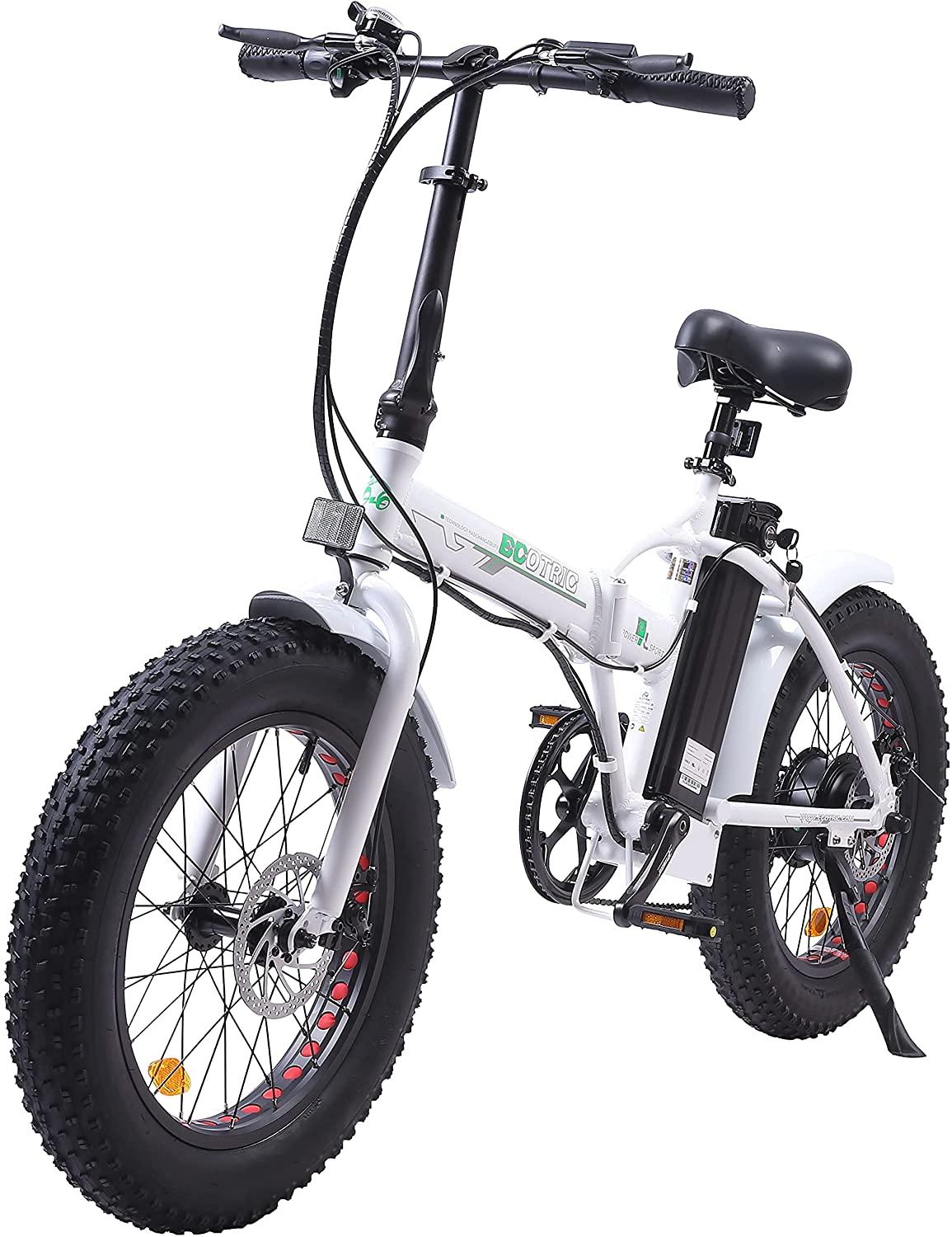 Electric Fat Tire Bicycle 20" X 4” Folding Bike 500W 12Ah 36V Lithium Battery Beach Mountain Snow Ebike Moped (UL Model)