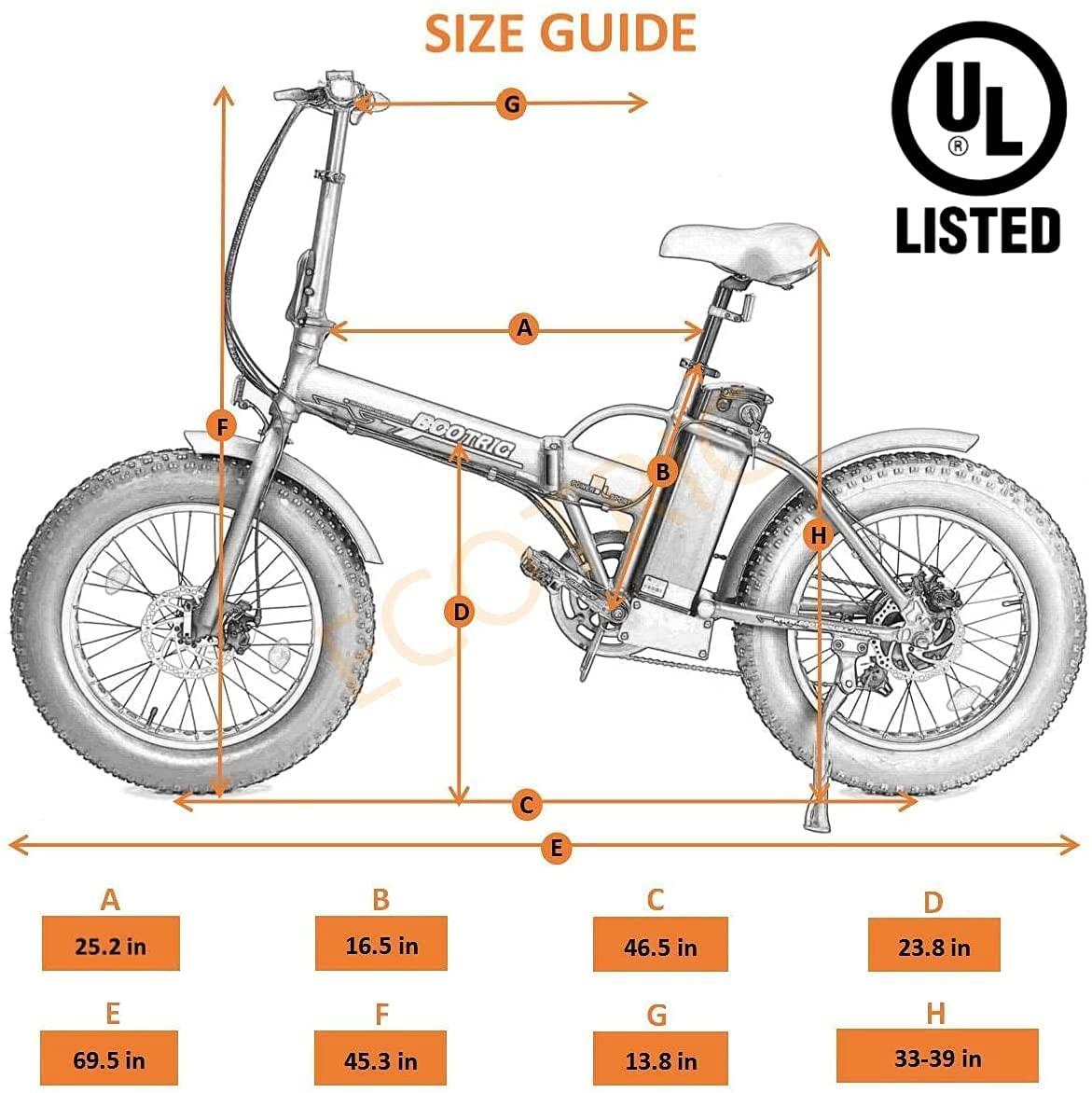 Electric Fat Tire Bicycle 20" X 4” Folding Bike 500W 12Ah 36V Lithium Battery Beach Mountain Snow Ebike Moped (UL Model)