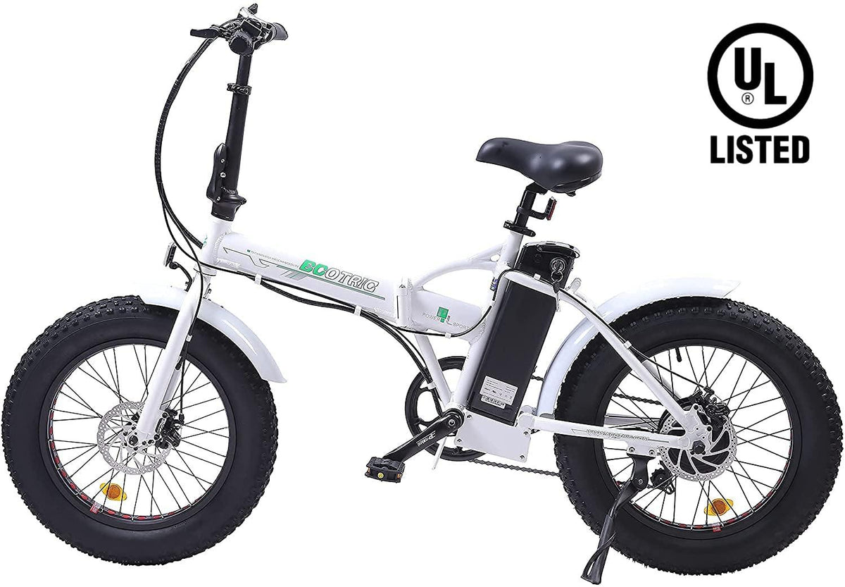 Electric Fat Tire Bicycle 20" X 4” Folding Bike 500W 12Ah 36V Lithium Battery Beach Mountain Snow Ebike Moped (UL Model)