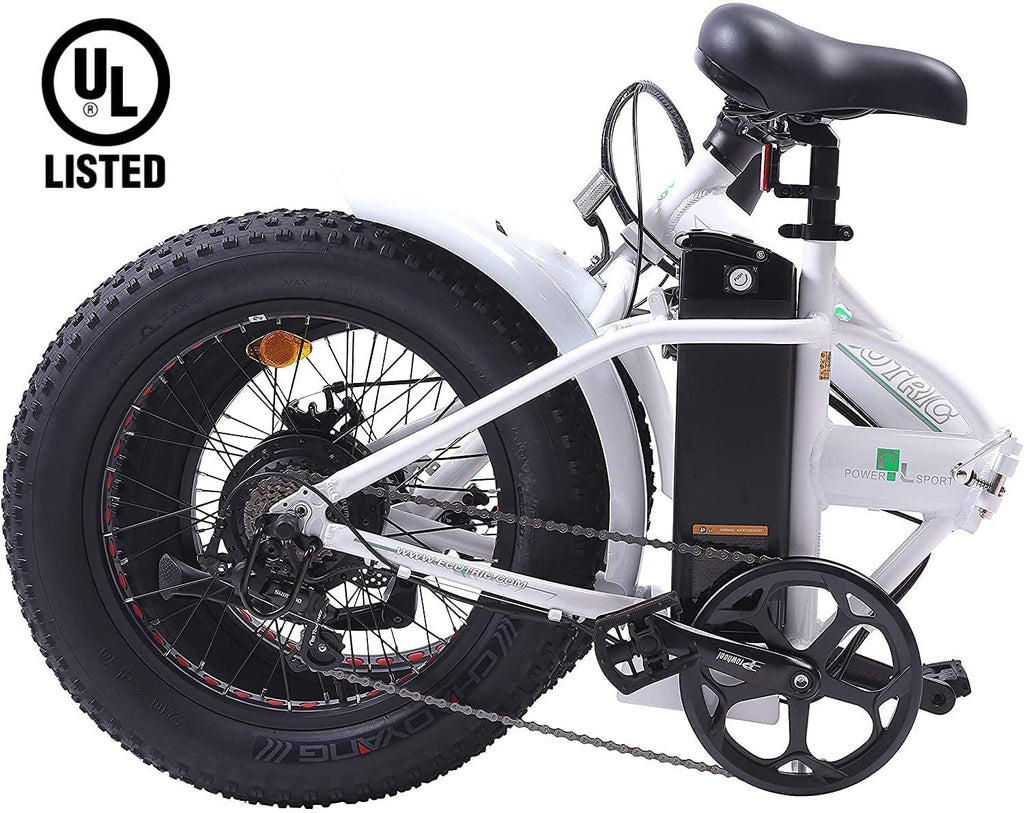 Electric Fat Tire Bicycle 20" X 4” Folding Bike 500W 12Ah 36V Lithium Battery Beach Mountain Snow Ebike Moped (UL Model)