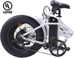 Electric Fat Tire Bicycle 20" X 4” Folding Bike 500W 12Ah 36V Lithium Battery Beach Mountain Snow Ebike Moped (UL Model)
