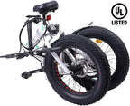 Electric Fat Tire Bicycle 20" X 4” Folding Bike 500W 12Ah 36V Lithium Battery Beach Mountain Snow Ebike Moped (UL Model)