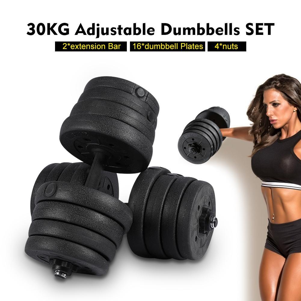 Fitness Dumbbell Set,30KG 2 X Weights Dumbbell Set Gym Workout Fitness Biceps Exercise Training US