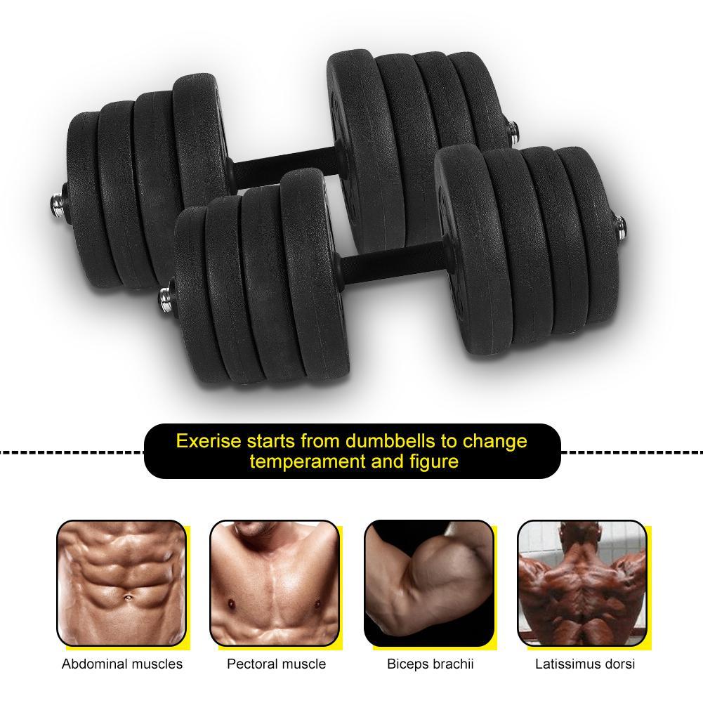 Fitness Dumbbell Set,30KG 2 X Weights Dumbbell Set Gym Workout Fitness Biceps Exercise Training US