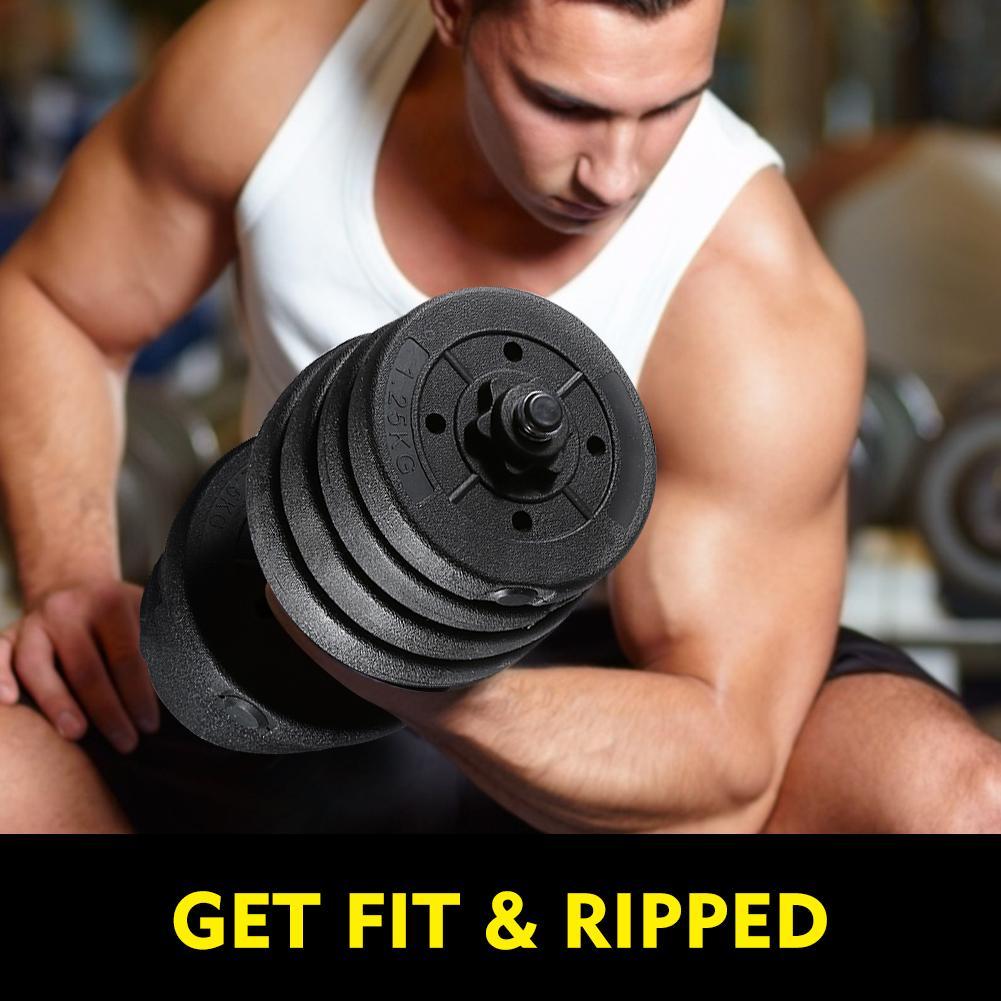 Fitness Dumbbell Set,30KG 2 X Weights Dumbbell Set Gym Workout Fitness Biceps Exercise Training US